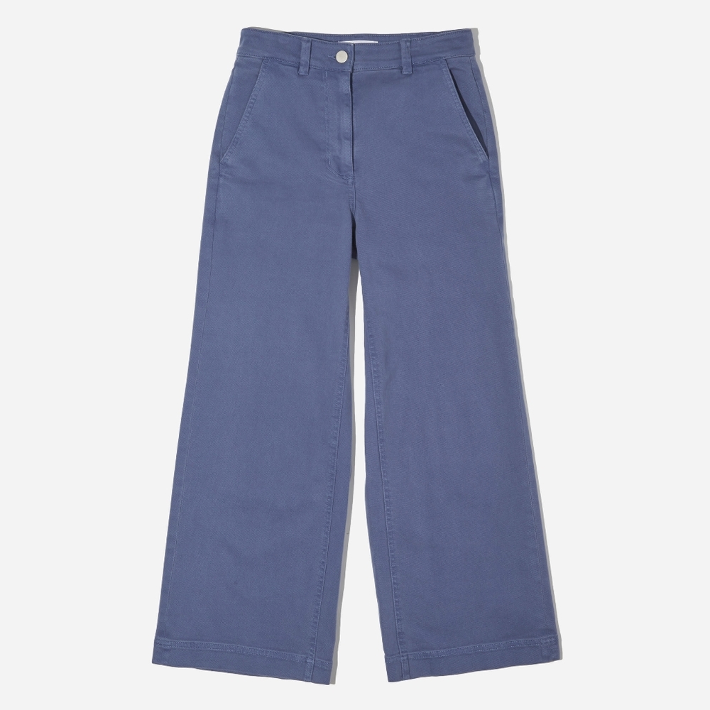 Everlane Crop Wide Leg Pants in Blue Size 4